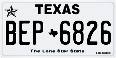 TX license plate BEP6826