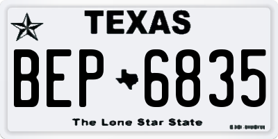 TX license plate BEP6835