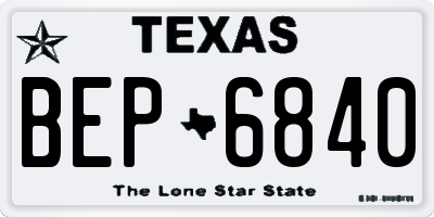 TX license plate BEP6840