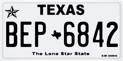 TX license plate BEP6842
