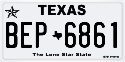 TX license plate BEP6861