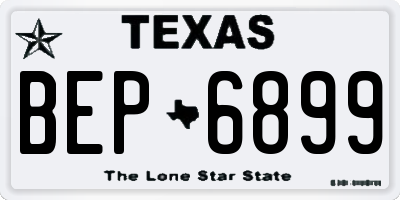 TX license plate BEP6899