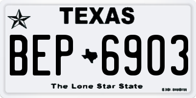 TX license plate BEP6903