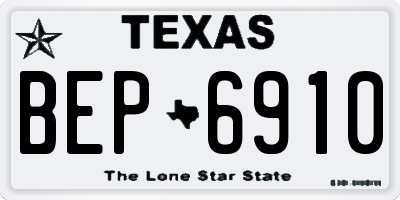 TX license plate BEP6910
