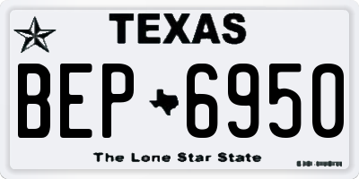 TX license plate BEP6950