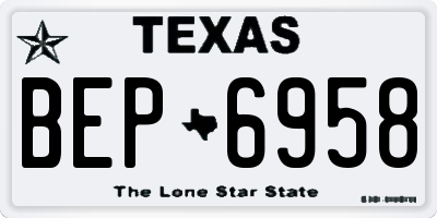 TX license plate BEP6958