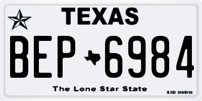 TX license plate BEP6984
