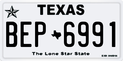 TX license plate BEP6991