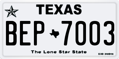 TX license plate BEP7003