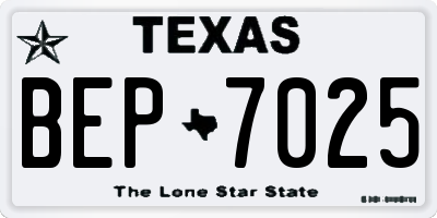 TX license plate BEP7025