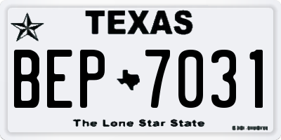 TX license plate BEP7031