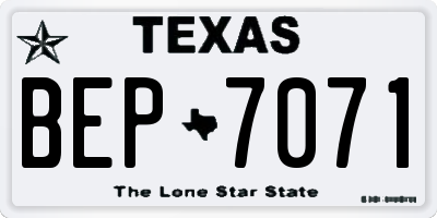 TX license plate BEP7071