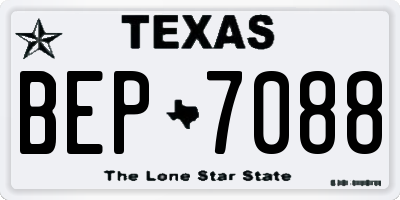 TX license plate BEP7088