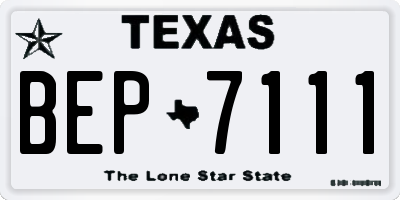 TX license plate BEP7111