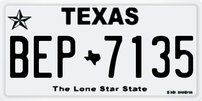 TX license plate BEP7135