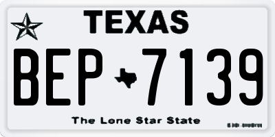 TX license plate BEP7139