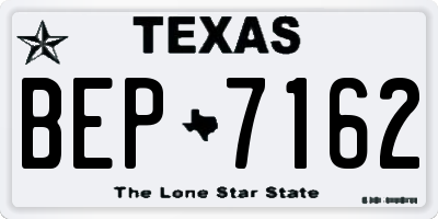 TX license plate BEP7162