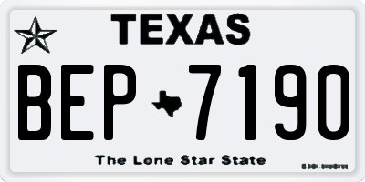 TX license plate BEP7190
