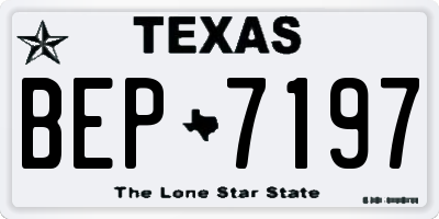 TX license plate BEP7197