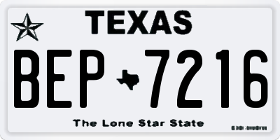TX license plate BEP7216