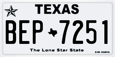 TX license plate BEP7251