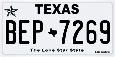 TX license plate BEP7269
