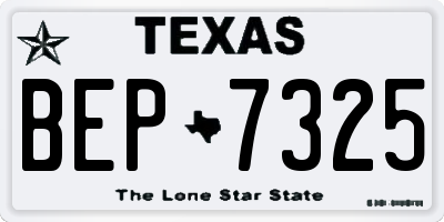 TX license plate BEP7325