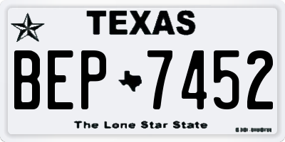 TX license plate BEP7452