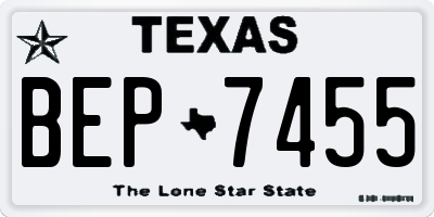 TX license plate BEP7455