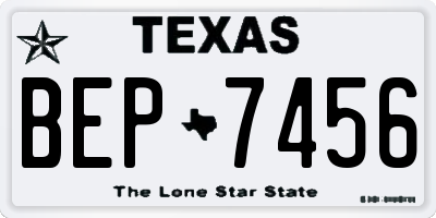 TX license plate BEP7456