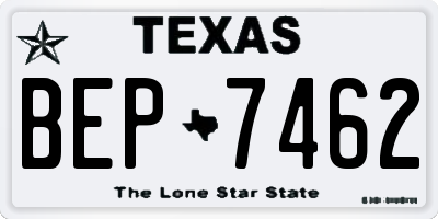TX license plate BEP7462