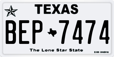TX license plate BEP7474