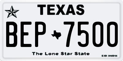 TX license plate BEP7500