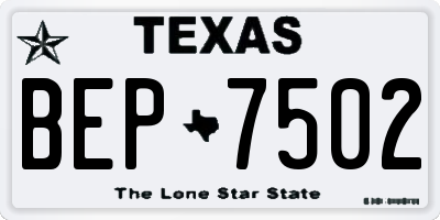 TX license plate BEP7502