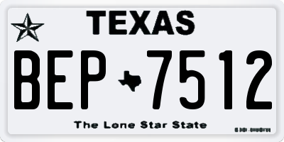 TX license plate BEP7512