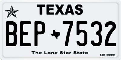 TX license plate BEP7532