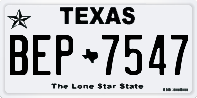 TX license plate BEP7547