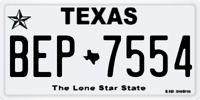 TX license plate BEP7554