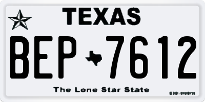 TX license plate BEP7612