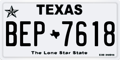 TX license plate BEP7618