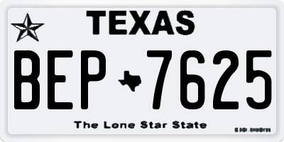 TX license plate BEP7625