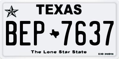 TX license plate BEP7637