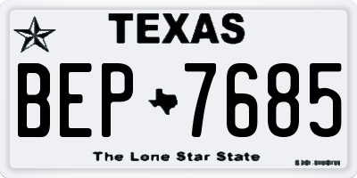 TX license plate BEP7685