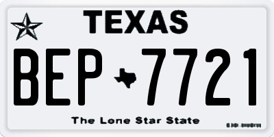 TX license plate BEP7721