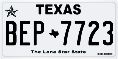 TX license plate BEP7723
