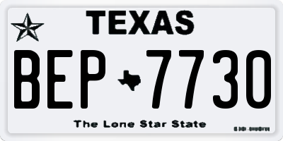TX license plate BEP7730