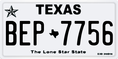 TX license plate BEP7756