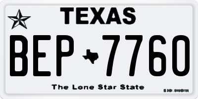 TX license plate BEP7760