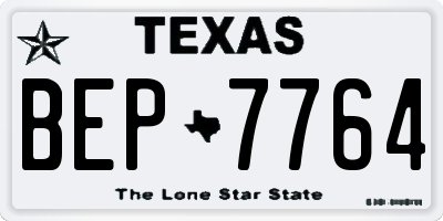 TX license plate BEP7764
