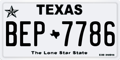 TX license plate BEP7786